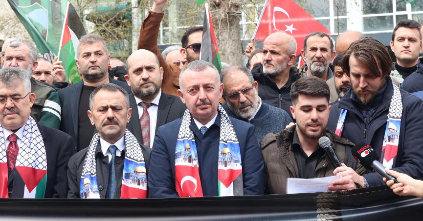 Fevziye Camii’nde Filistin için ortak tepki