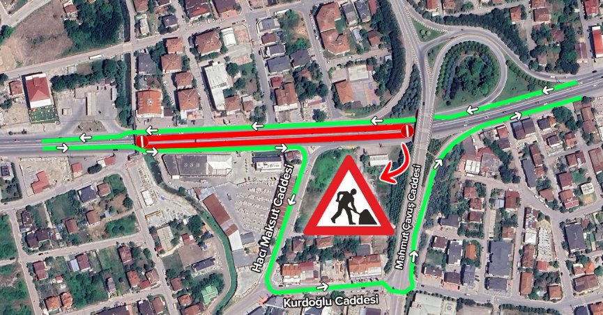 Başiskele Kavşağı trafik akışında geçici düzenlemeye gidiliyor 