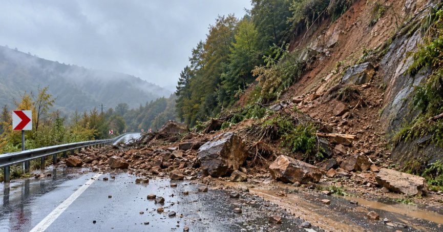 Kandıra-İzmit yolunda heyelan: Alternatif güzergah açıldı 