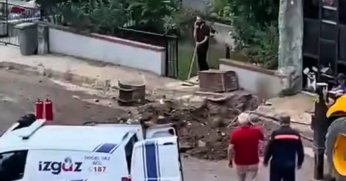 Mahallede korku dolu anlar: Gaz hattı delindi