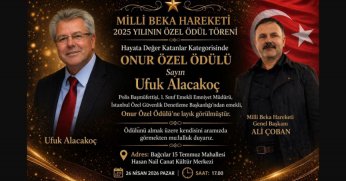 Ufuk Alacakoç’a Onur Özel Ödülü